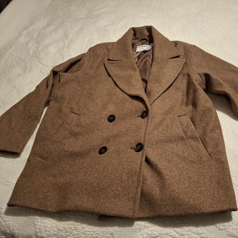 NWT Women’s Old Navy Brown Pea Coat